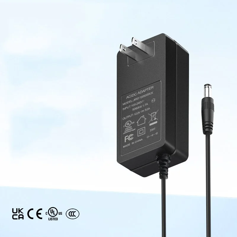 12V 5A väggmonterad strömadapter