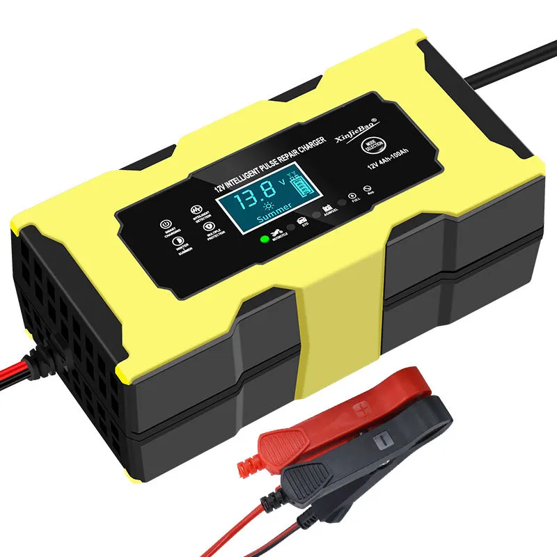 12V 6A Full Intelligent Automatisk Reparations Motorcykel Batteriladdare
