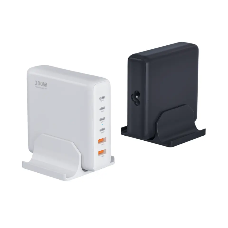 200W stationär PD-laddare med 6 typ C-portar