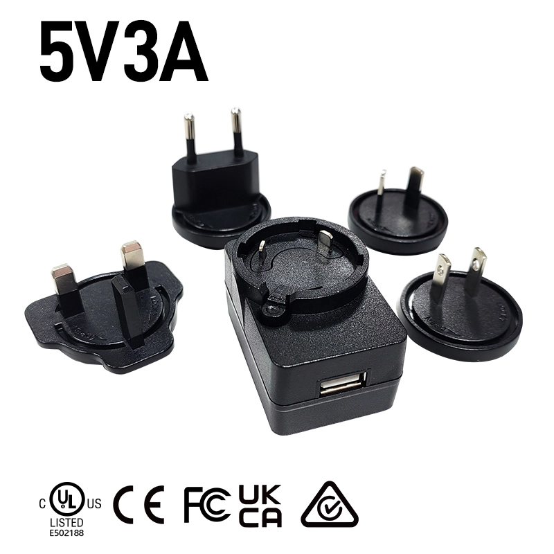 5V 3A utbytbar USB-laddare