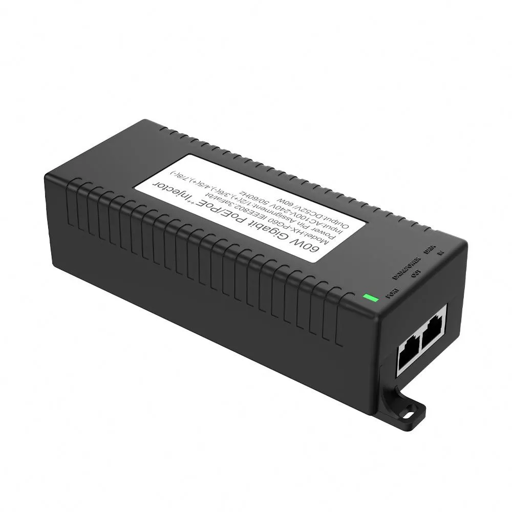 60W stationär POE-injektor med IEEE802.3AF/AT/BT