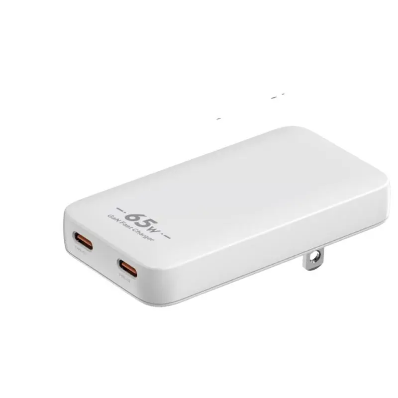 PD65W GaN USB-C Ultratunn väggladdare Dual Port Adapter